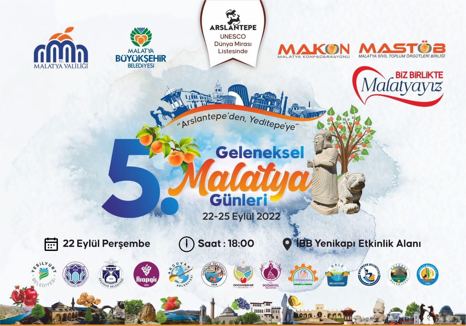 Arslantepe'den Yenikapı'ya Malatya Yöresel Günleri Festivali Düzenlenecek