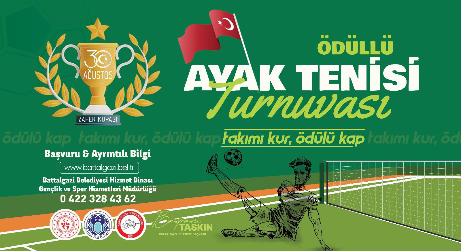 BATTALGAZİ BELEDİYESİ’NDEN 30 AĞUSTOS ZAFER BAYRAMINA ÖZEL AYAK TENİSİ TURNUVASI
