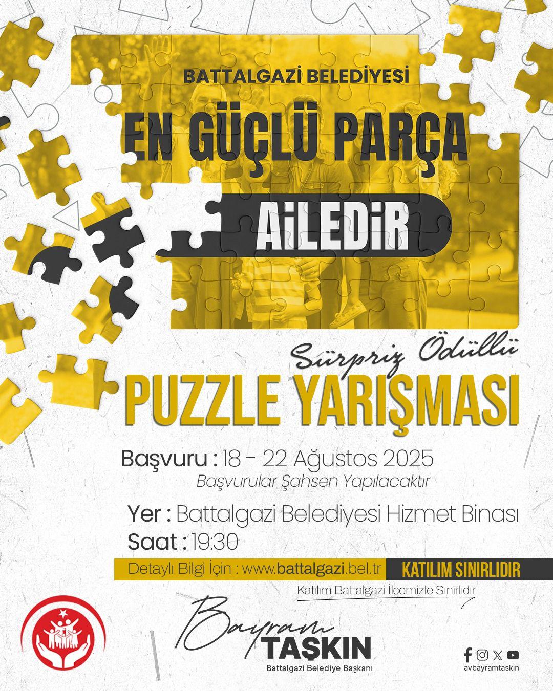 Battalgazi Belediyesi’nden Aile Bağını Güçlendirecek Puzzle Yarışması