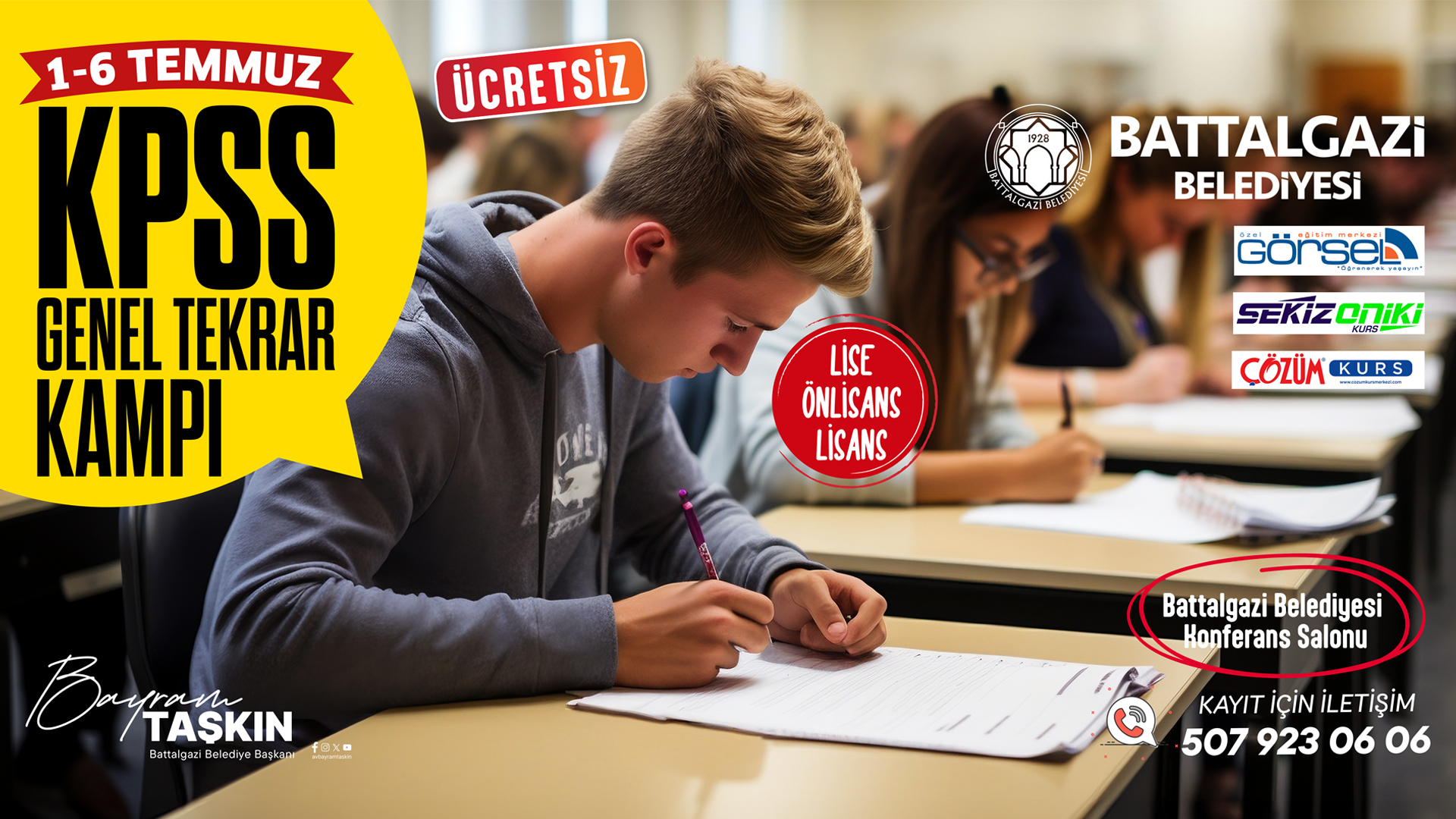 Battalgazi Belediyesi’nden KPSS Tekrar Kampı