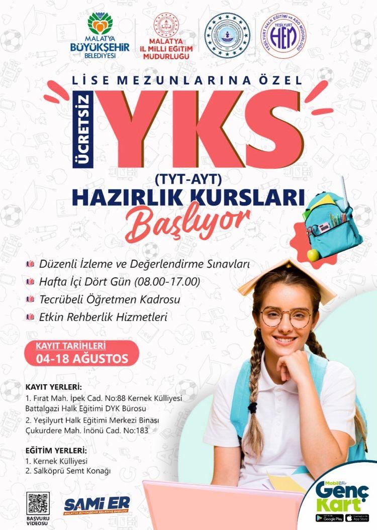 BÜYÜKŞEHİR BELEDİYESİ’NE BAĞLI ÜCRETSİZ YKS HAZIRLIK KURSU KAYITLARI BAŞLIYOR