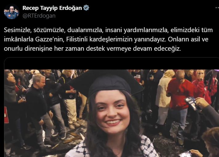 Cumhurbaşkanı Erdoğan'dan "Boykot" şarkısıyla İsrail'e tepki