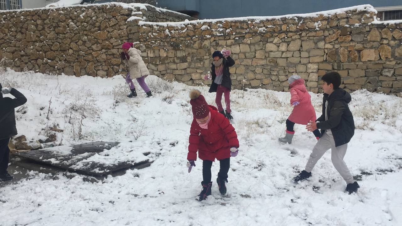 Darende’ de kar sevinci