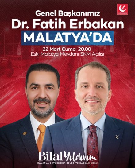 Fatih Erbakan Yarın Malatya'ya Geliyor
