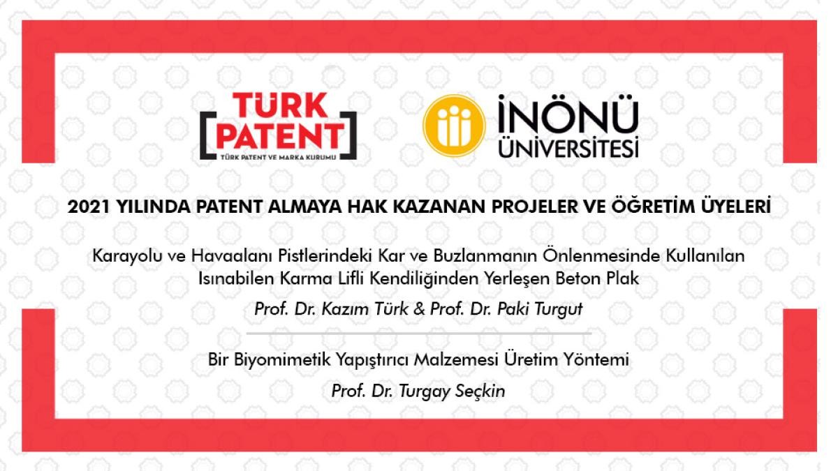 İnönü Üniversitesi’nde 2 proje patent aldı