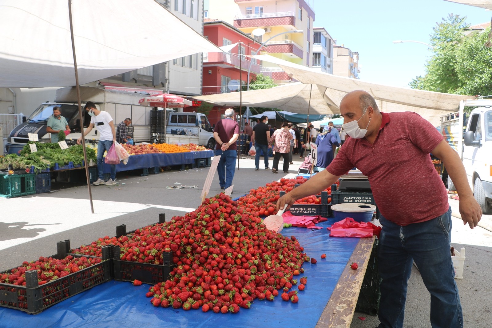 Malatya’da semt pazarı kuruldu