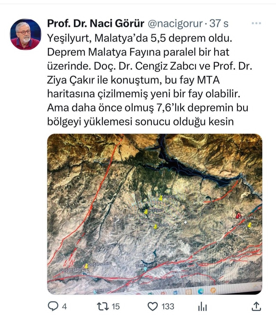 Naci Görür'den Dikkat Çeken Yeşilyurt Depremi Açıklaması