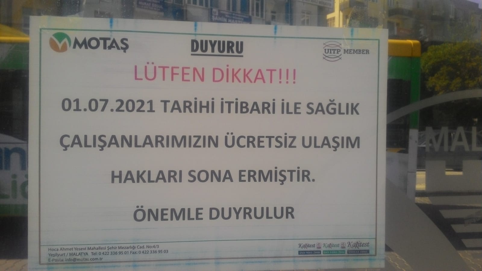 Ücretsiz ulaşım hakları sona erdi