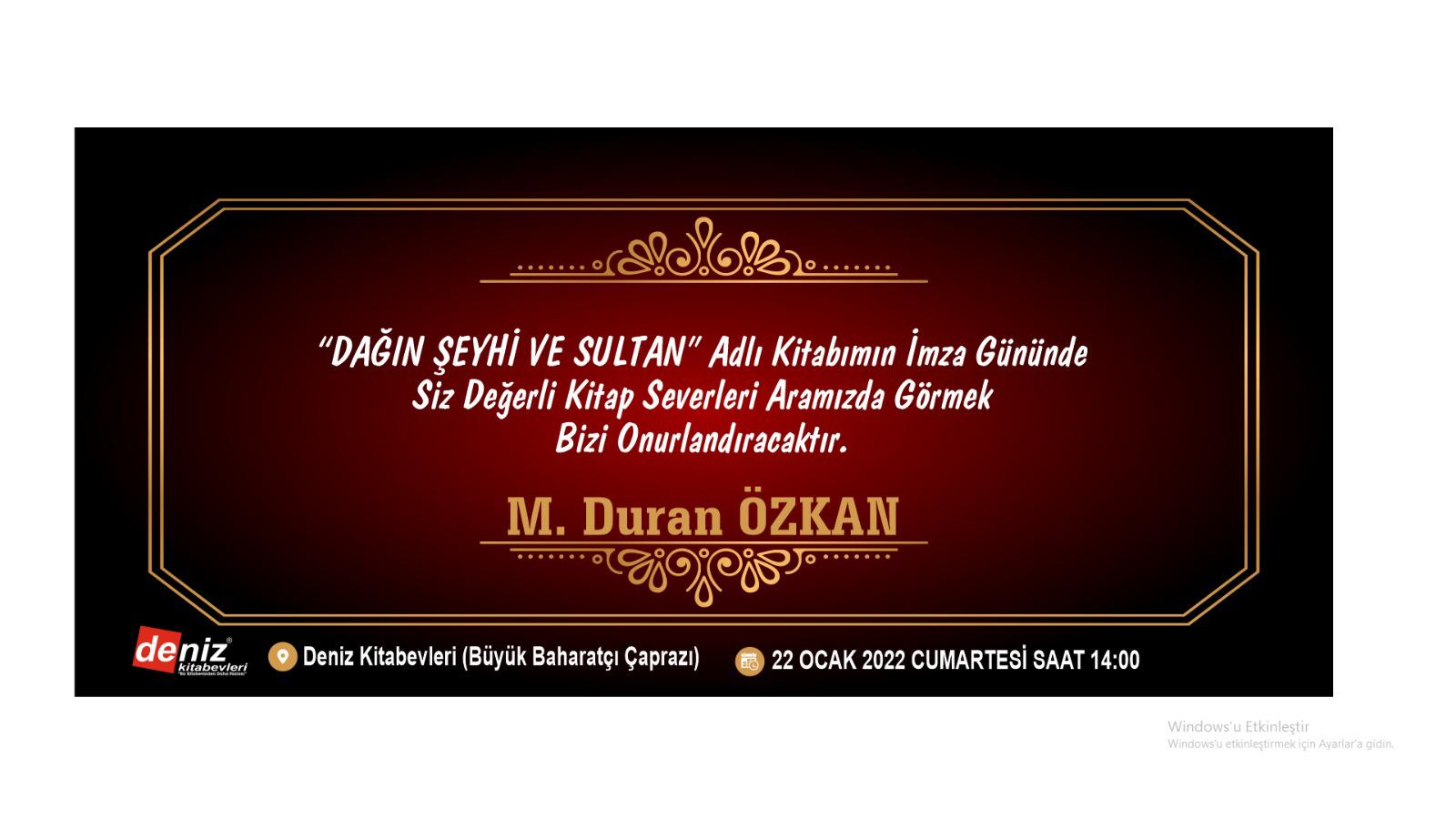 Yazar Duran Özkan'dan İmza Günü