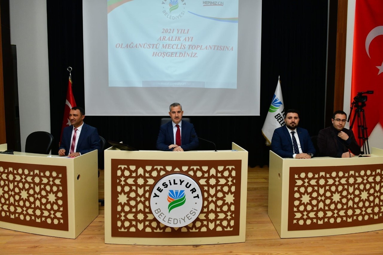 Yeşilyurt Belediye Meclisi Aralık ayı olağanüstü toplantısını yaptı