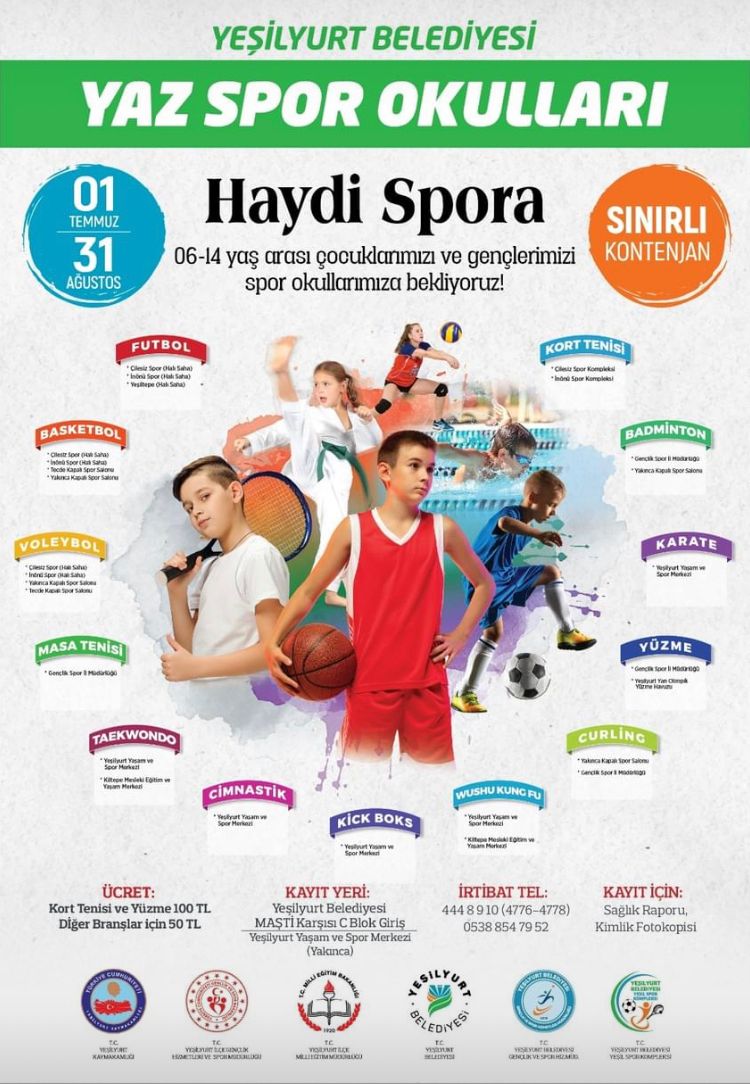 Yeşilyurt Belediyesi 13 Farklı Branşta  Yaz Spor  Okulu Açıyor