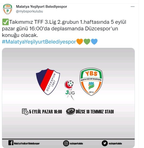 Yeşilyurt Belediyespor Düzce deplasmanına gidiyor