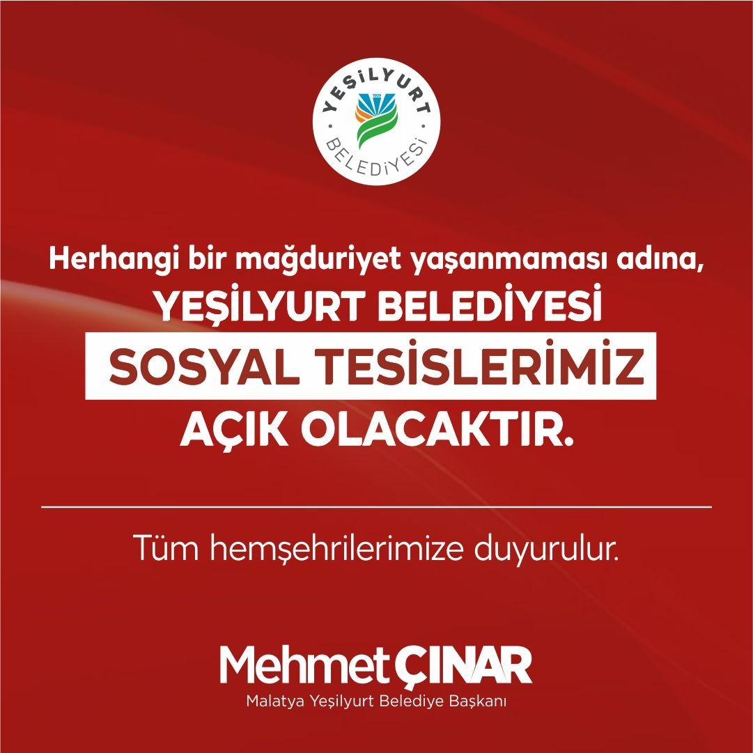 Yeşilyurt Sosyal Tesisleri de Gece Boyunca Açık