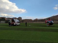 İmdadına ambulans helikopter yetişti