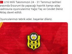 Yeni Malatyasporlu genç futbolculara milli davet