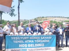 Yeşilyurt güreş sahasının temeli törenle atıldı