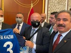 Anadolu Yayıncılar Derneği Yöneticileri Irak Başbakanı’na Rizespor Forması Hediye Etti