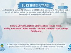 15 Mahallede12 Saatlik Su Kesintisi Yaşanacak