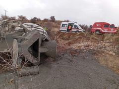 Akçadağ’da Beton Mikseri Devrildi 1 Yaralı