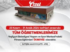 Yeşilyurt Belediyesi’nden Tüm Öğretmenlere Ücretsiz Fitness Eğitimi