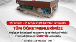 Yeşilyurt Belediyesi’nden Tüm Öğretmenlere Ücretsiz Fitness Eğitimi