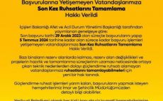 İÇİŞLERİ BAKANLIĞI, ORTA HASARLI BİNALARIN RUHSAT BAŞVURU TAMAMLAMA SÜRESİNİ SON KEZ UZATTI