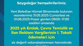 Yeşilyurt Belediye Vezneleri Hafta Sonu Açık!