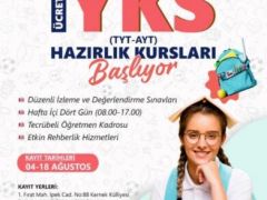 BÜYÜKŞEHİR BELEDİYESİ’NE BAĞLI ÜCRETSİZ YKS HAZIRLIK KURSU KAYITLARI BAŞLIYOR