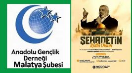 AGD den Malatya’da: Şehadetin Kutlu Olsun! Anma Etkinliği Anadolu Gençlik Derneği Filistinli Büyük Komutan İsmail Haniye’nin şehadetinin 1. yıl dönümünde anma etkinliği düzenliyor.