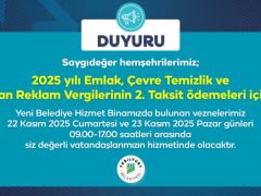 Yeşilyurt Belediyesi’nden Hafta Sonu Vezne Hizmeti!