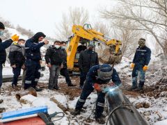 Kayseri Zincidere Göleti’nde kar altında çalışmalar